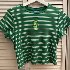 Care bears green and white crop top
